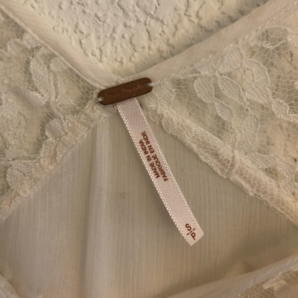 Free People Lace & Chiffon Flutter Sleeve Blouse - Picture 4 of 10